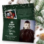 Behalt Ruhe und Fröhlichkeit auf Chalkboard Weihna Feiertagskarte<br><div class="desc">Behalt Ruhe und Fröhlichkeit an,  dunkelgrüne Kopfkappe Vintage Sonne Post Pandemic Holiday / Weihnachten Foto-Karte. Mit Fett*fa*tin entworfen. Einfach mit eigenen Texten,  Fotos oder Bildern anpassen. Für individuelle Anfragen wenden Sie sich bitte direkt an fat*fa*tin. Es gelten benutzerdefinierte Gebühren. www.zazzle.com/fat_fa_tin www.zazzle.com/color_therapy www.zazzle.com/fatfatin_blue_knot www.zazzle.com/fatfatin_red_knot www.zazzle.com/fatfatin_mini_me www.zazzle.com/fatfatin_box www.zazzle.com/fatfatin_design www.zazzle.com/fatfatin_ink</div>