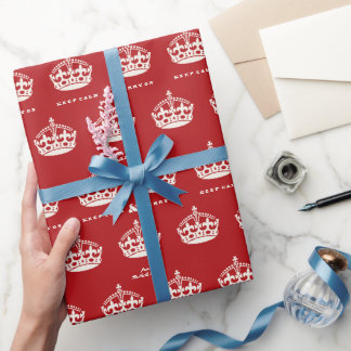 Behalt Ruhe und Fröhlichkeit auf Royal Crown Funny Geschenkpapier