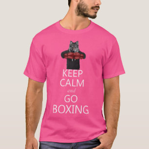 Behalt Ruhe und gehe Boxen Grauer Wolf Boxer T-Shirt