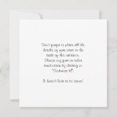 Behalt Ruhe und gehe zum Wellness-Center Einladung (Rückseite)