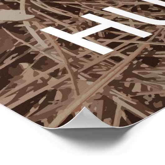 Behalt Ruhe und gehen Jagd Camouflage Poster (Ecke)