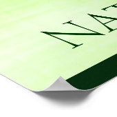 Behalt Ruhe und gehen natürliche Therapie Grüne Ca Poster (Ecke)