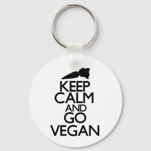 Behalt Ruhe und geht vegan Schlüsselanhänger