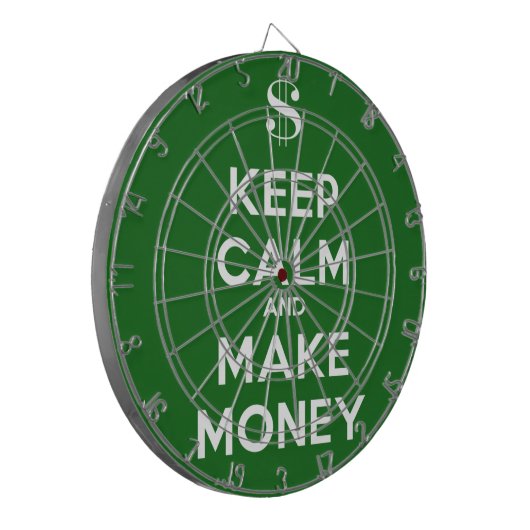 Behalt Ruhe und Geld Dartscheibe (Vorderseite Links)