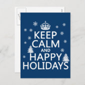 Behalt Ruhe und glückliche Ferien Feiertagspostkarte (Vorne/Hinten)