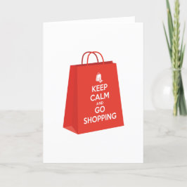 Behalt Ruhe und Go Shopping (Tasche2) Dankeskarte