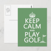 Behalt Ruhe und Golf spielen - alle Farben Postkarte (Vorne/Hinten)