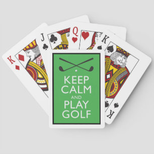 Behalt Ruhe und Golf spielen Spielkarten