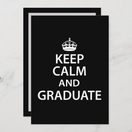 Behalt Ruhe und Graduate Funny Abschluss Einladung (Vorne/Hinten)