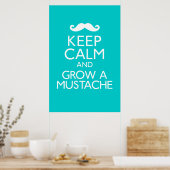 Behalt Ruhe und Grow a Mustache Poster (Küche)