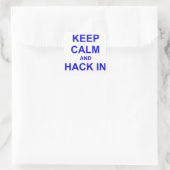 Behalt Ruhe und Hack in graublau schwarz Quadratischer Aufkleber (Tasche)