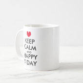 Behalt Ruhe und Happy Valentine's Day Kaffee Tasse (Vorderseite Links)