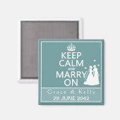 Behalt Ruhe und Heirat auf lesbischer Hochzeit Magnet (Vorderseite/Rückseite)