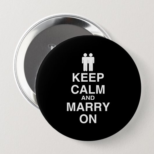 Behalt Ruhe und heiraten auf Gay Button (Vorne & Hinten)