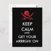Behalt Ruhe und hol deinen Arrgh! Auf der Piraten- Postkarte (Vorne/Hinten)