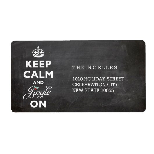 Behalt Ruhe und Jingle auf Chalkboard Funny Holida (Vorne)