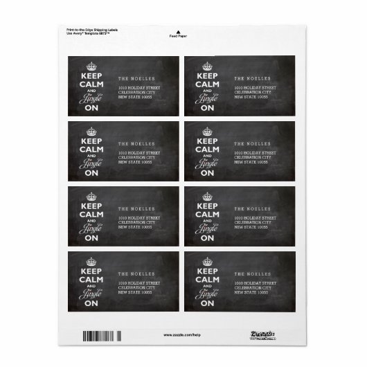 Behalt Ruhe und Jingle auf Chalkboard Funny Holida (Vorne)