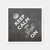 Behalt Ruhe und Jingle auf Chalkboard Funny Holida Serviette (Vorderseite)