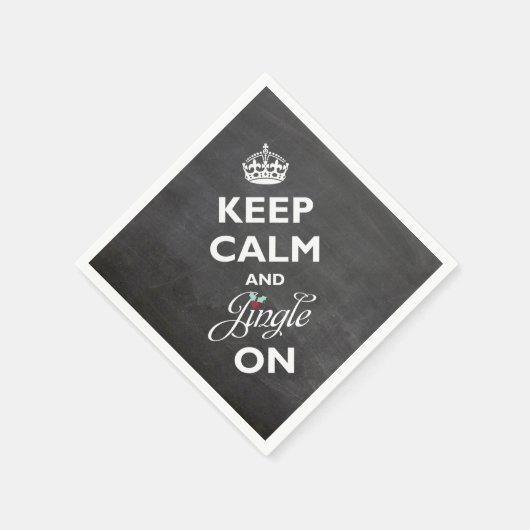Behalt Ruhe und Jingle auf Chalkboard Funny Holida Serviette (Ecke)