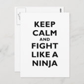 Behalt Ruhe und kämpft wie eine Ninja Postkarte (Vorne/Hinten)