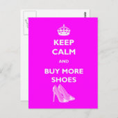 Behalt Ruhe und kaufe mehr Schuhe Postkarte (Vorne/Hinten)