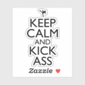 Behalt Ruhe und Kick-Ass Aufkleber (Blatt)
