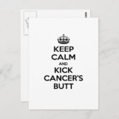 Behalt Ruhe und Kick Cancer's Hintern Postkarte (Vorne/Hinten)