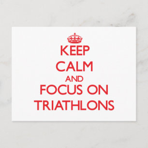 Behalt Ruhe und Konzentration auf Triathlons Postkarte