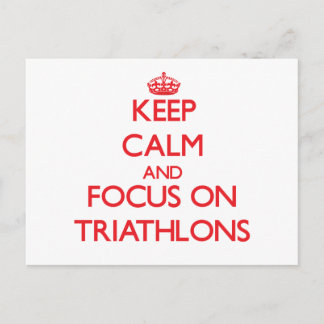 Behalt Ruhe und Konzentration auf Triathlons Postkarte