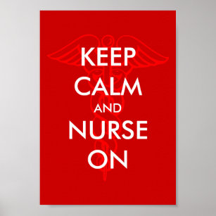 Behalt Ruhe und Krankenschwester auf Plakat mit Ca