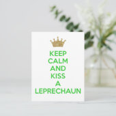 Behalt Ruhe und Kuss ein Party der Leprechaun-Feie Ankündigungspostkarte (Stehend Vorderseite)