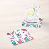 Behalt Ruhe und Lächeln auf| Niedlicher Satz Rechteckiger Pappuntersetzer (Vor Ort)