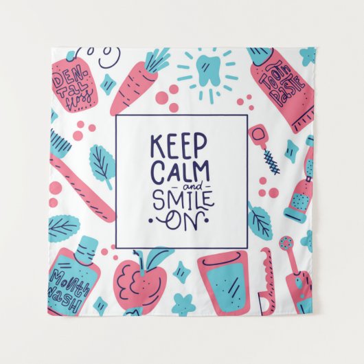 Behalt Ruhe und Lächeln auf| Niedlicher Satz Wandteppich (Vorderseite)