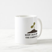 Behalt Ruhe und Lass des Gartenbauernhofs Kaffeetasse (VorderseiteRechts)