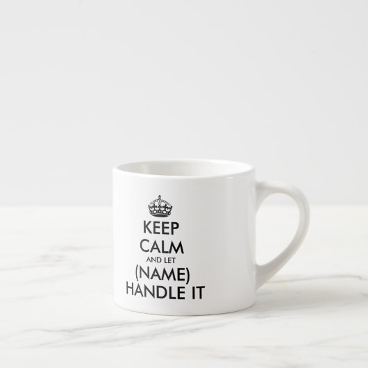 Behalt Ruhe und lass (leer), um es Espresso Tasse (Rechts)