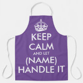 Behalt Ruhe und lass (Name) behandeln es lila Küch Schürze (Vorderseite)
