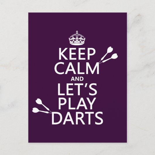 Behalt Ruhe und lass uns Darts spielen Postkarte (Vorderseite)