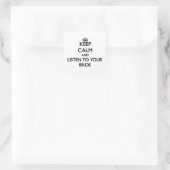 Behalt Ruhe und lausche deiner Braut Quadratischer Aufkleber (Tasche)