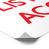 Behalt Ruhe und lausche dem Buchhalter Poster (Ecke)