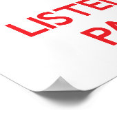 Behalt Ruhe und lausche dem Paralegal Poster (Ecke)