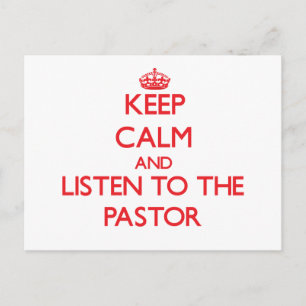 Behalt Ruhe und lausche dem Pastor Postkarte