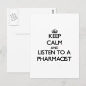 Behalt Ruhe und lausche einem Apotheker Postkarte (Vorne/Hinten)