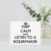 Behalt Ruhe und lausche einem Boilermaker Postkarte (Stehend Vorderseite)