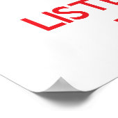 Behalt Ruhe und lausche einem Friseur Poster (Ecke)