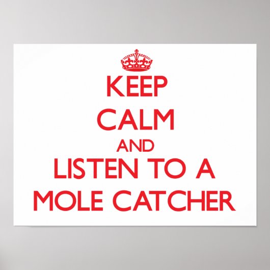 Behalt Ruhe und lausche einem Mole Catcher Poster (Vorne)