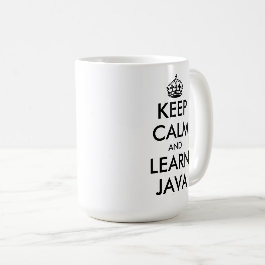 Behalt Ruhe und lerne Java lustige Programmierer Kaffeetasse (VorderseiteRechts)
