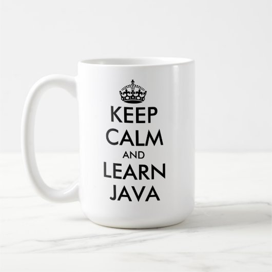 Behalt Ruhe und lerne Java lustige Programmierer Kaffeetasse (Links)