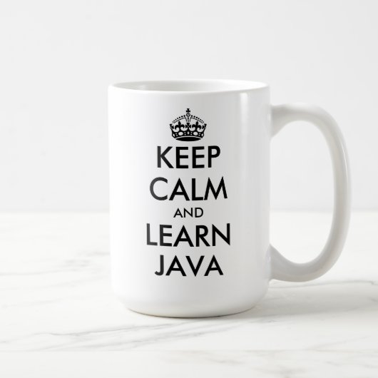 Behalt Ruhe und lerne Java lustige Programmierer Kaffeetasse (Rechts)