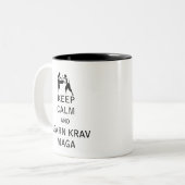 Behalt Ruhe und lernt Krav Maga Zweifarbige Tasse (Vorderseite Links)