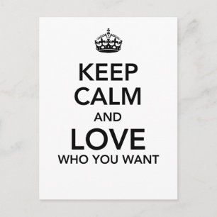Behalt Ruhe und Liebe, die du will Postkarte